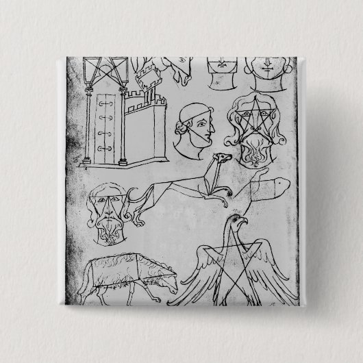 Verschiedene Zeichnungen Frau Fr 19093 fol.18v Button (Vorderseite)