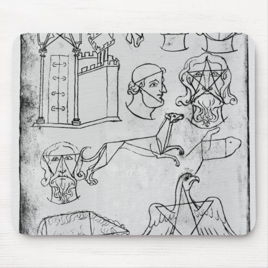 Verschiedene Zeichnungen Frau Fr 19093 fol.18v Mousepad (Vorne)