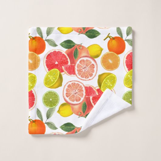 Verschiedene Zitrusfrüchte Badhandtuch Set (Waschlappen)