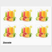 Verschiedene Zitrussafte Quadratischer Aufkleber (Blatt)