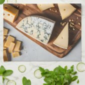 Verschiedener Käse Geschirrtuch (Gefaltet)