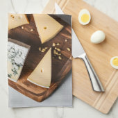 Verschiedener Käse Geschirrtuch (Viertel Falte)