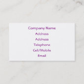 VERSCHIEDENER SAND VISITENKARTE (Rückseite)