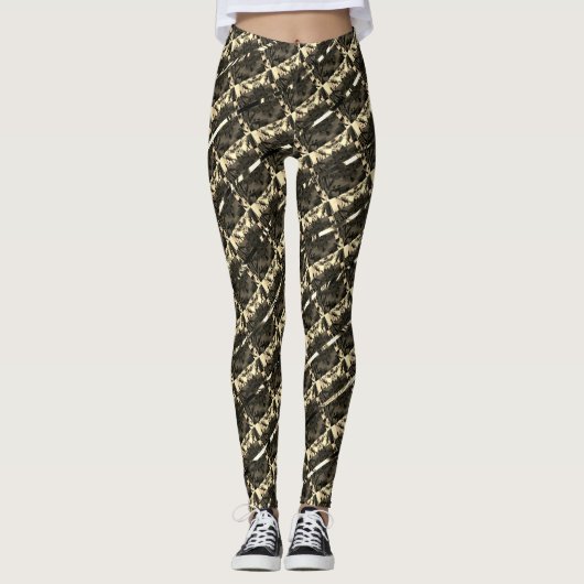 Verschiedenes braunes, anderes gestreiftes Querfor Leggings (Vorderseite)