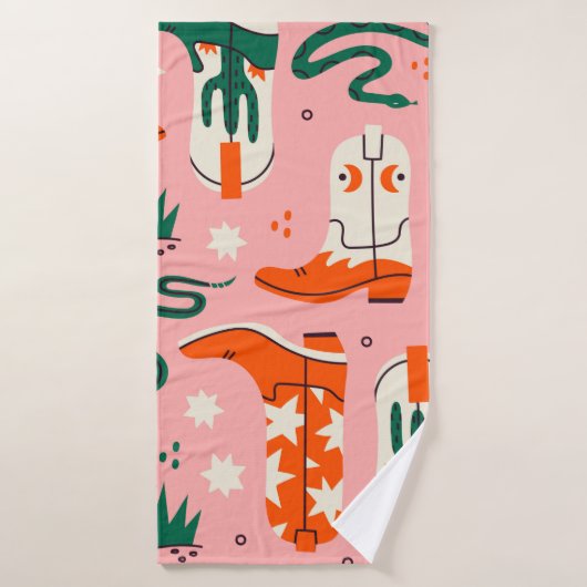 Verschiedenes Cowboystiefel-Muster Badehandtuch (Badehandtuch)