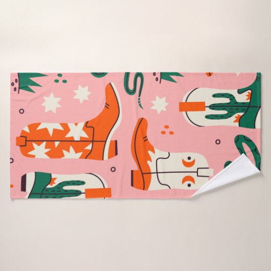 Verschiedenes Cowboystiefel-Muster Badehandtuch (Badehandtuch)