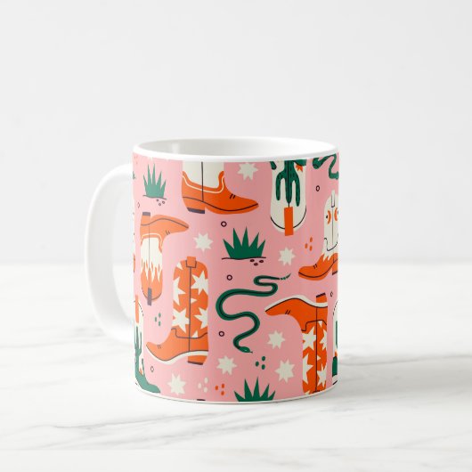 Verschiedenes Cowboystiefel-Muster Kaffeetasse (Vorderseite Links)