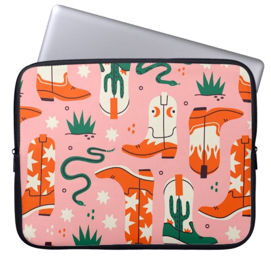 Verschiedenes Cowboystiefel-Muster Laptopschutzhülle (Vorderseite)