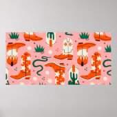 Verschiedenes Cowboystiefel-Muster Poster (Vorne)