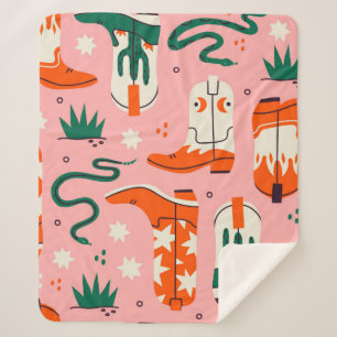 Verschiedenes Cowboystiefel-Muster Sherpadecke