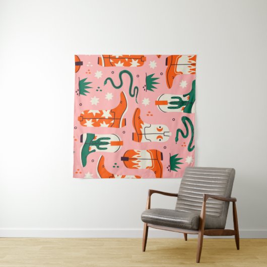 Verschiedenes Cowboystiefel-Muster Wandteppich (Beispiel (Horizontal))