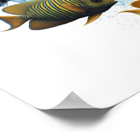 Verschiedenes Design der Fischschule Poster (Ecke)