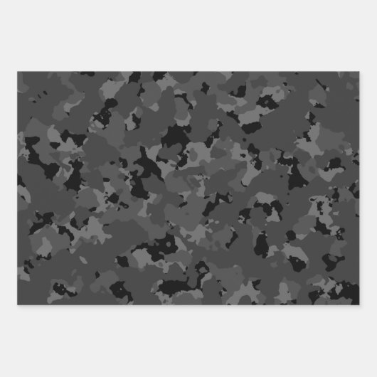 Verschiedenes dunkles Kamuflage Geschenkpapier Set (Vorderseite 3)