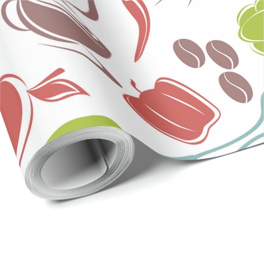 Verschiedenes Essen Geschenkpapier (Rolleneckpunkt)