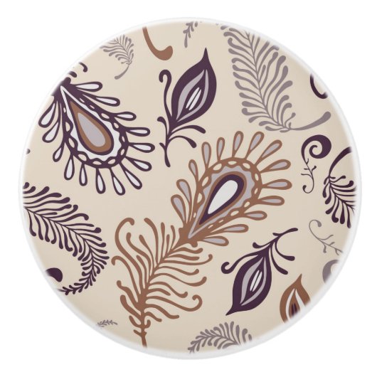 Verschiedenes Feder-Muster Keramikknauf (Vorderseite)