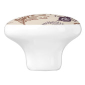 Verschiedenes Feder-Muster Keramikknauf (Seitenansicht)