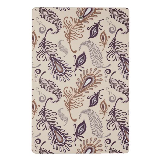 Verschiedenes Feder-Muster Mini Klemmbrett (Rückseite)