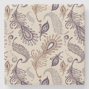 Verschiedenes Feder-Muster Steinuntersetzer