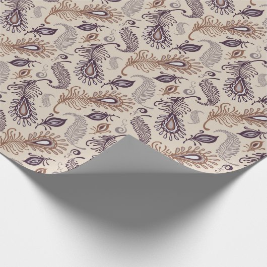 Verschiedenes Federmuster Geschenkpapier (Ecke)