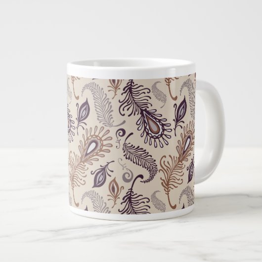 Verschiedenes Federmuster Jumbo-Tasse (Vorderseite Rechts)
