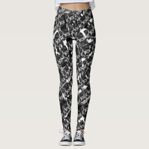 Verschiedenes graues, anderes gestreiftes Quer Leggings