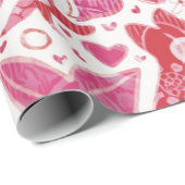 Verschiedenes Muster von Blume und Herz Geschenkpapier (Rolleneckpunkt)