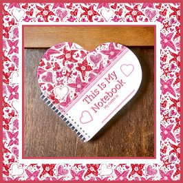 Verschiedenes Muster von Blume und Herz Notizblock