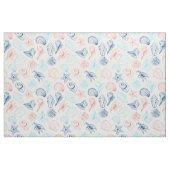 Verschiedenes rotes blaues Muschellinienmuster Stoff (Fat Quarter (45,7 x 55,9 cm))