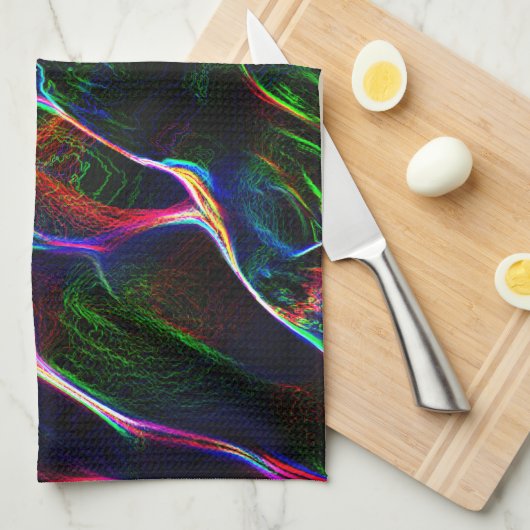 Verschiedenes und seltsames Gewirr farbiger Linien Geschirrtuch (Viertel Falte)