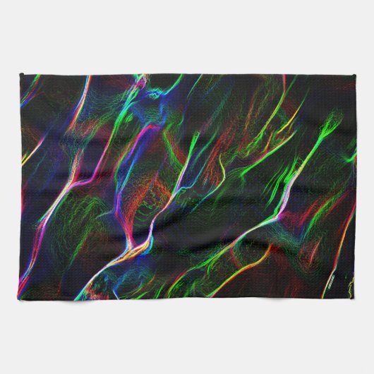 Verschiedenes und seltsames Gewirr farbiger Linien Geschirrtuch (Horizontal)