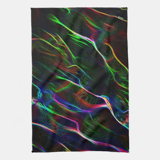 Verschiedenes und seltsames Gewirr farbiger Linien Geschirrtuch (Vertikal)