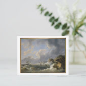 Verschiffen einer Küstenlinie in einem rauen Meer  Postkarte (Stehend Vorderseite)