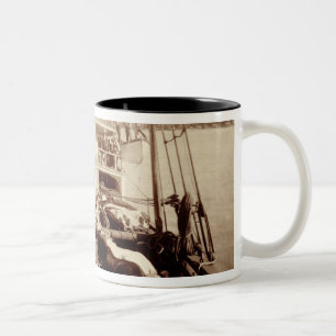 Verschiffen-Vieh auf "W.G. Hall", Hawaii, 1890s Zweifarbige Tasse