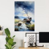 Verschifft unter den traurigen Wolken Poster (Heimbüro)