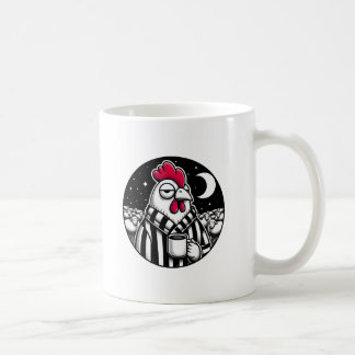 Verschlafene Huhn Kaffee Liebhaber Schwarz Weiß Ka Kaffeetasse
