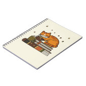 Verschlafene Katze liest Notizbuch Notizblock (Linke Seite)
