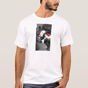 verschlafene Weihnachten Pitbull-Welpen süßer Sant T-Shirt