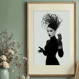 Verschleiertes Mysterium: Monochrome Avantgarde-Gl Poster