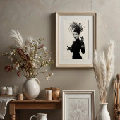 Verschleiertes Mysterium: Monochrome Avantgarde-Gl Poster