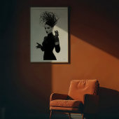 Verschleiertes Mysterium: Monochrome Avantgarde-Gl Poster