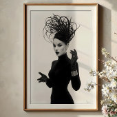 Verschleiertes Mysterium: Monochrome Avantgarde-Gl Poster