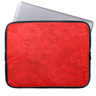 Verschließung der eleganten, roten Spitzentextur m Laptopschutzhülle