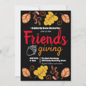 Verschlingen Sie herauf Friendsgiving Blatt-Muster Einladung (Vorderseite)