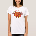 Verschlingen Sie Tov Thanksgivukkah die Türkei T - T-Shirt<br><div class="desc">Feiern Sie Thanksgivukkah 2013 mit diesem Klassiker verschlingen Tov T - Shirt! Aufmachung eines lustigen gelben, orange und braunen Cartoontruthahns, der ein yamaka und einen Davidsstern Halskette trägt. Ein Chanukka-Erntedank tritt nicht für andere 77.000 Jahre auf! Ergreifen Sie so dieses große Andenken-Shirt für diese Sobald-in-ein-Lebenszeitfeier. *Makes ein perfektes lustiges Geschenk...</div>