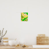 Verschlungene Farbwellemit sanften Kurven Poster (Küche)