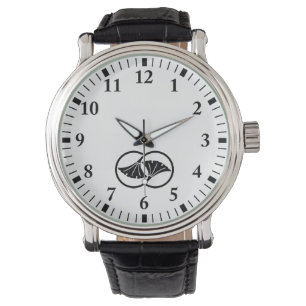 Verschlungene Ginkgoblattkreise Armbanduhr