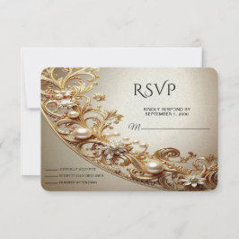 Verschlungene Gold-RSVP-Karte RSVP Karte
