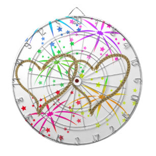 Verschlungene Herzen verknotetes Seil romantische Dartscheibe