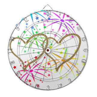 Verschlungene Herzen verknotetes Seil romantische Dartscheibe