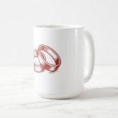 Verschlungene Hochzeitsringe Tasse - Rotes und gol (VorderseiteRechts)